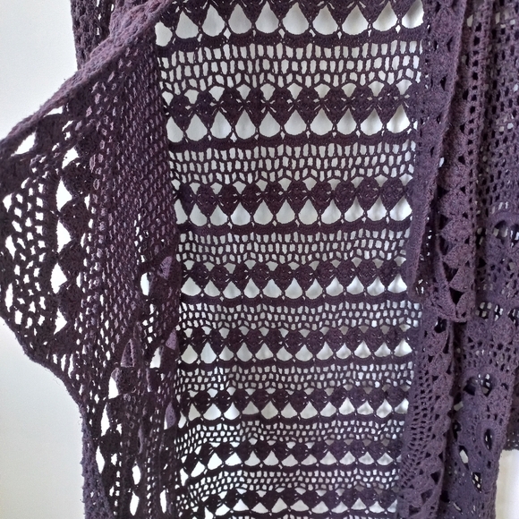 Free People Women's Purple Cardigan with Fair Isle Pattern Size S US - Picture 5 of 11